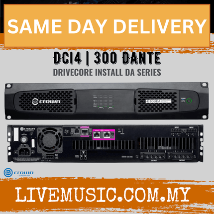 Crown DCi 4|300DA Power Amplifier with Dante ( DCi-4|300DA / DCi4|300DA )