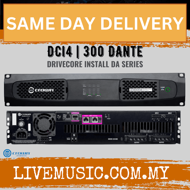 Crown DCi 4|300DA Power Amplifier with Dante ( DCi-4|300DA / DCi4|300DA )