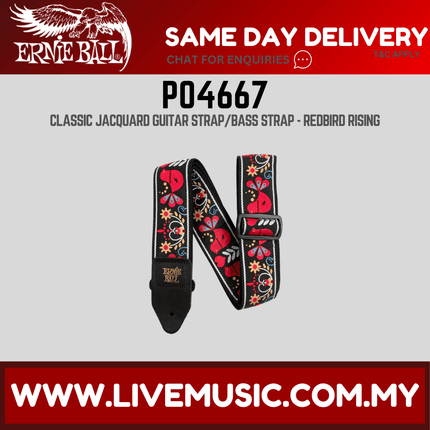Ernie Ball 4667 Jacquard Guitar Strap, Redbird Rising