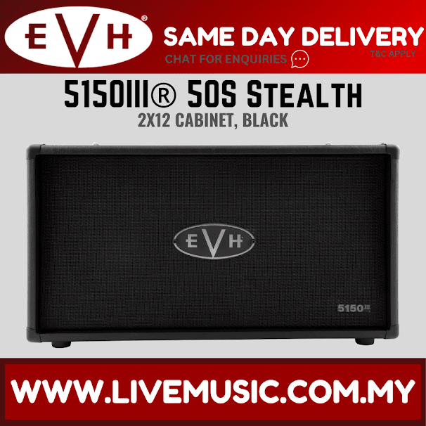 EVH 5150III 50s Stealth 2x12 Amplifier Speaker Cabinet