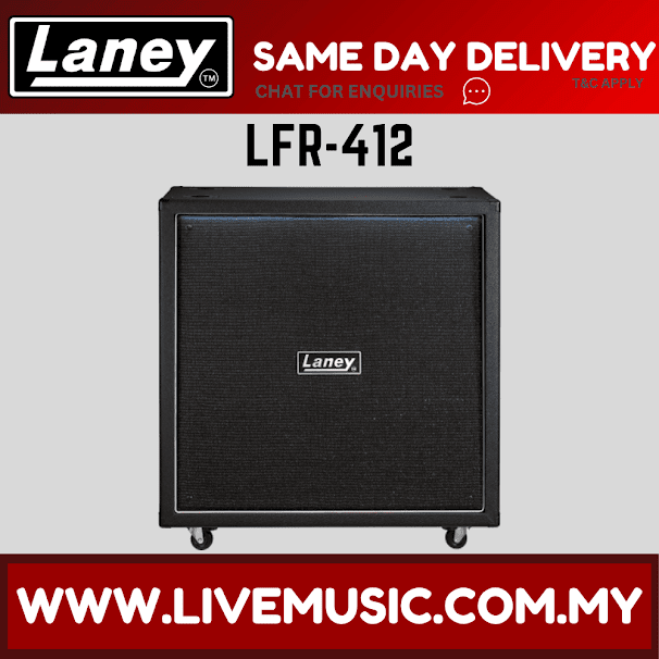 Laney LFR-412 4x12 guitar speaker amplifier cabinet, black grille and tolex
