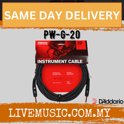 Planet Waves PWG20 Custom Series Instrument Cable, 20 feet (PW-G-20/PW G 20)
