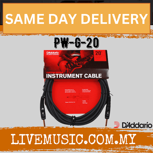 Planet Waves PWG20 Custom Series Instrument Cable, 20 feet (PW-G-20/PW G 20)