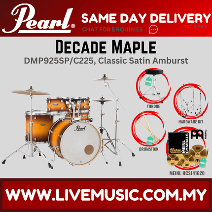 Pearl Decade Maple DMP925SP/C 5-Piece Drum Set with Meinl HCS141620 Cymbals Set and Hardware