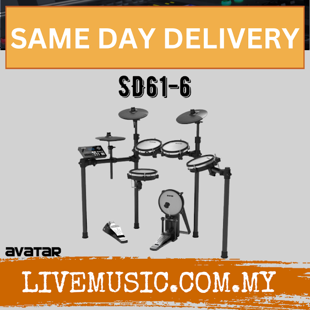Avatar SD61-6 8-Piece Mesh Kit Electric Drum Set With Drum Throne, Headphone And Drumstick ( SD616 / SD61 6 )