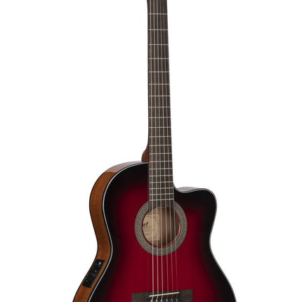 Cort Jade E Nylon Classical-Electric Guitar with Gig Bag - Burgundy Red Burst (Jade-E/Jade)