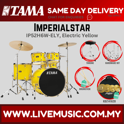 Tama Imperial Star Drum Set with Drum Throne, Imperialstar With KDZ141620 Cymbal Set ( IP52H6W )