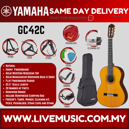 Yamaha GC42C Solid American Cedar Top Classical Guitar ( GC42C )