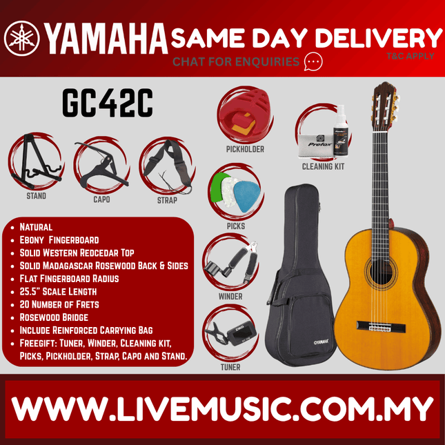 Yamaha GC42C Solid American Cedar Top Classical Guitar ( GC42C )