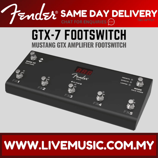 Fender GTX-7 Mustang GTX Amplifier Footswitch ( GTX 7 / GTX7 )
