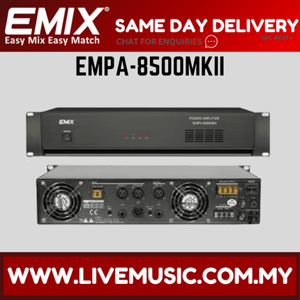 EMIX EMPA-8500MKII 500W 100V Line Power Amplifier with DC 24V ( EMPA8500MKII / EMPA8500 / MKII )