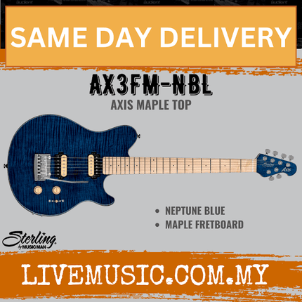 Sterling Axis AX3FM Electric Guitar Maple Fretboard - Neptune Blue (AX-3S)