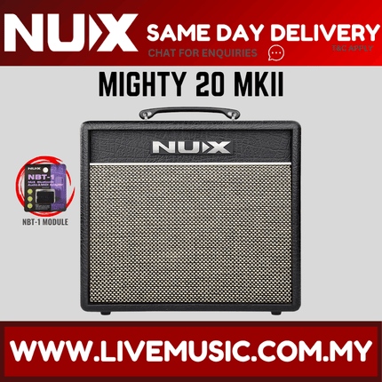 Nux Mighty 20 MKII 20Watt Modelling Digital Portable Electric Guitar Amp Amplifier Speaker ( Mighty-20 / Mighty20BT )