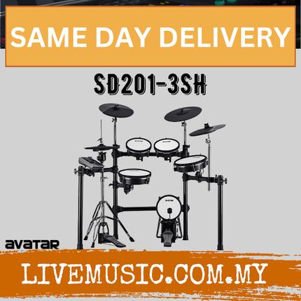 Avatar SD201-3SH 9-Piece Mesh Kit Electric Drum Set With Drum Throne, Headphone And Drumstick ( SD201 3SH / SD2013SH )