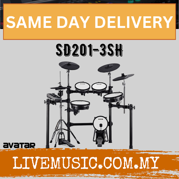 Avatar SD201-3SH 9-Piece Mesh Kit Electric Drum Set With Drum Throne, Headphone And Drumstick ( SD201 3SH / SD2013SH )