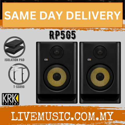 KRK ROKIT 5 G5 5" Powered Studio Monitor with Monitor stand And Isolation Pads - Each / Pair ( RP5G5 ) Replace RP5G4