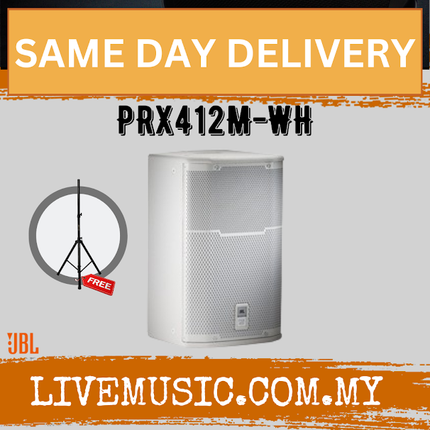 JBL PRX412M 1200W 12 inch Passive Speaker - White - Each / Pair ( PRX-412M / PRX 412M )