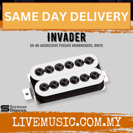Seymour Duncan SH-8B Invader Bridge Humbucker Pickup, White (SH8B/SH 8B)