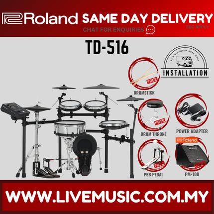 Roland TD-516 Electronic Digital Drum Set w/Accessories ( TD516 TD 516 ) Replace TD-27KV2 TD27KV2