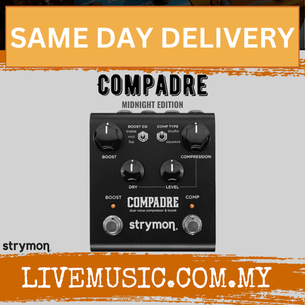 Strymon Compadre Dual Voice Compressor & Boost Guitar Effects Pedal, Midnight Edition