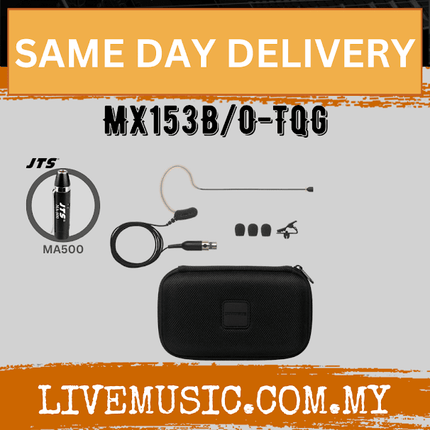 Shure MX153B/O-TQG Omnidirectional Earset Microphone for Shure Wireless With JTS MA500 - Black ( MX153B / MX153B TQG )