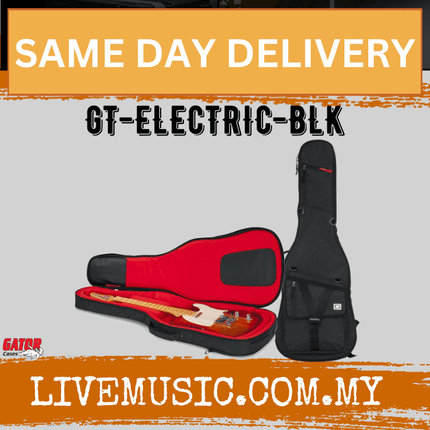 Gator GT-ELECTRIC-BLK - Transit Series Electric Guitar Gig Bag - Black (GTELECTRIC/ GT ELECTRIC BLK)