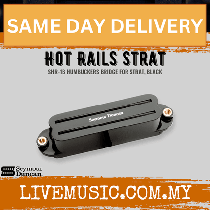 Seymour Duncan SHR-1B Hot Rails Strat Bridge Pickup, Black (SHR1B)