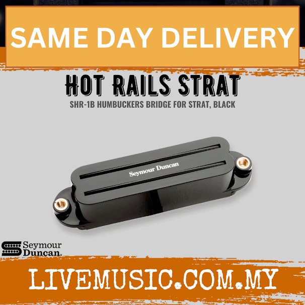 Seymour Duncan SHR-1B Hot Rails Strat Bridge Pickup, Black (SHR1B)