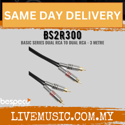 Bespeco BS2R300 3 Metres (2x RCA Male – 2x RCA Male)