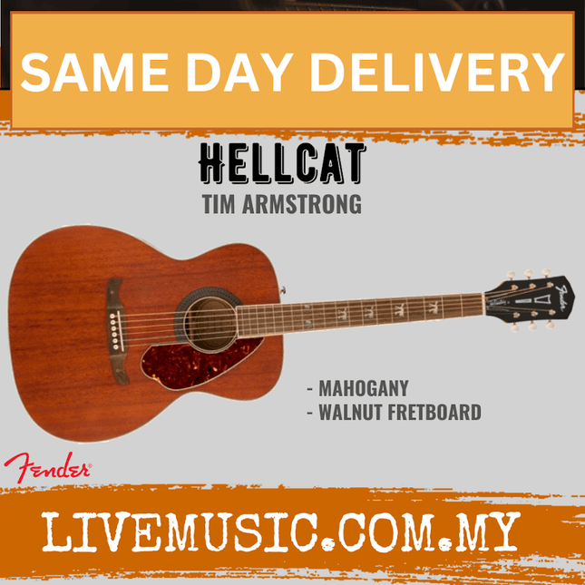 Fender Tim Armstrong Hellcat Acoustic Walnut Fretboard - Mahogany