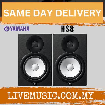 Yamaha HS8 Powered Studio Monitor with Studio Monitor Stands, Isolation Pads and Cables, Pair - Black ( HS-8 / HS 8 )