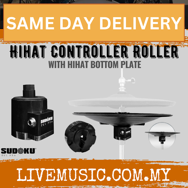 Sudoku Digital Drum Hihat Controller Roller with Bottom Plate - Black/Chrome