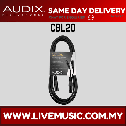 Audix CBL20 20' Premium XLR to XLR Mic Cable (CBL 20/CBL-20)