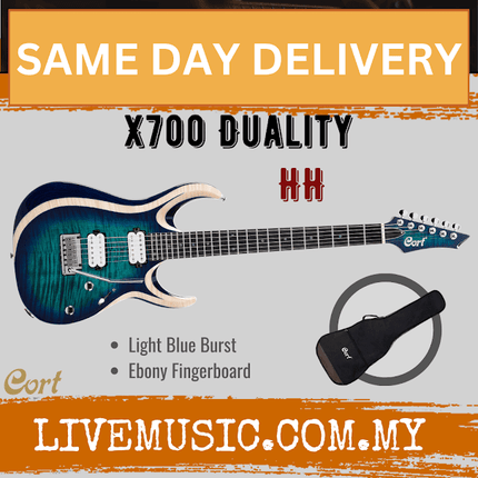 Cort X Series X700 Duality Electric Guitar Ebony Fretboard with Bag - Light Blue Burst (X-700 X 700)