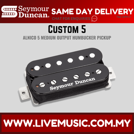 Seymour Duncan SH-14B Custom 5 Humbucker Bridge Pickup, Black (SH14B / SH 14 / SH-14)