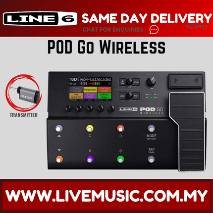 Line 6 POD Go Wireless Guitar Multi-effects Floor Processor w/Cases & Accesories ( PODGO WIRELESS / POD-GO WIRELESS ?