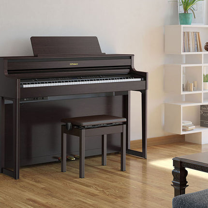 Roland HP704 88-keys Digital Piano with Bench, RH-5 Headphones, 3 Pedal,Note Stand and Adapter - Rosewood ( HP-704 )