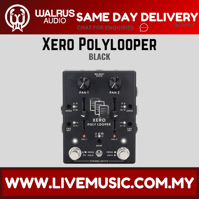 Walrus Audio Xero Polylooper Guitar Pedal, Black ( Polylooper )