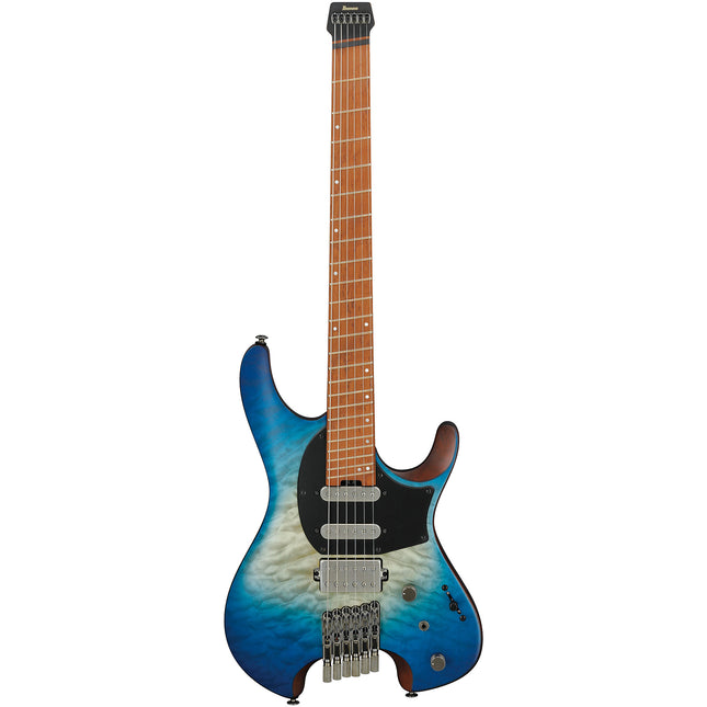 Ibanez Q Series QX54QM Headless Electric Guitar, Roasted Maple Fretboard - Blue Sphere Burst Matte (QX-54QM/QX54QM-BSM)
