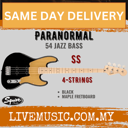Squier Paranormal Series 54 Jazz Bass Electric Guitar - Black