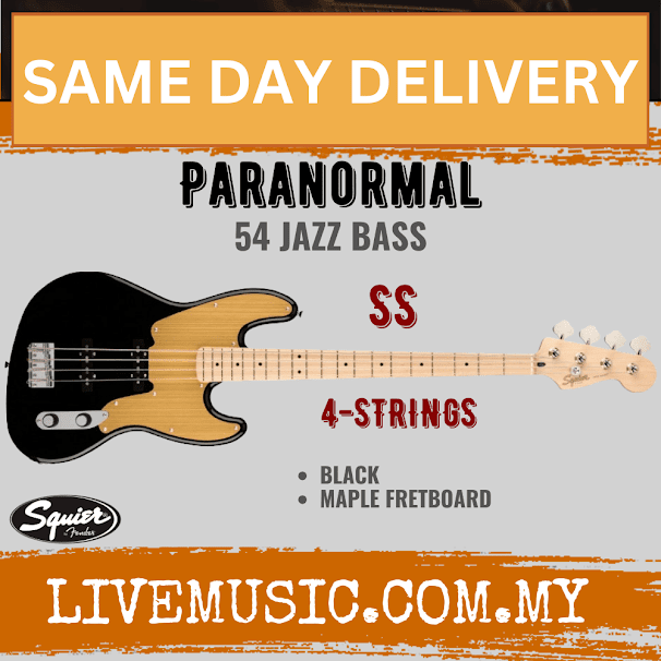 Squier Paranormal Series 54 Jazz Bass Electric Guitar - Black