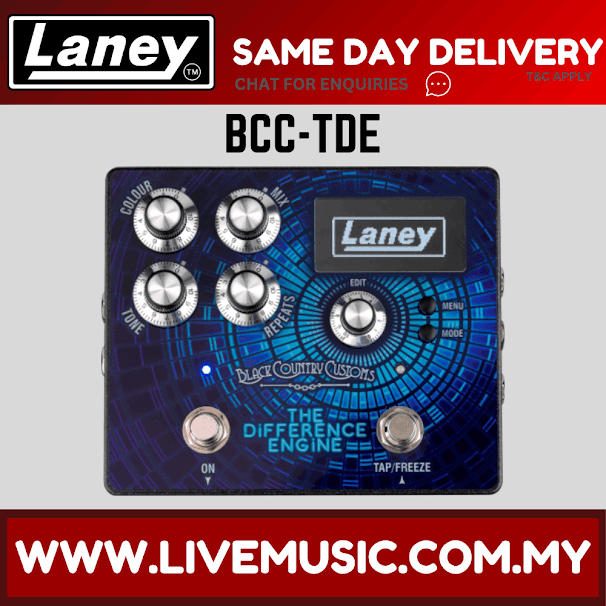 Laney Black BCC-TDE The Difference Engine Effect Pedals