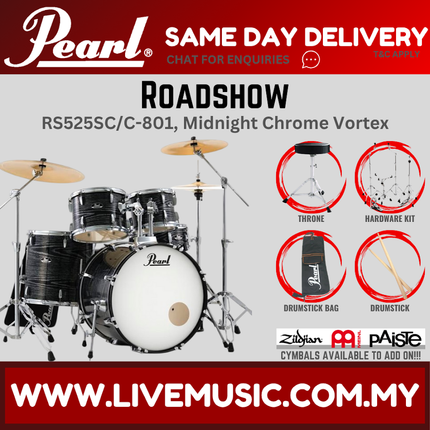 Pearl Roadshow RS525SB/C Drum Set with Hardware, Drum Throne, Drumsticks Without Cymbal Set ( NO CYMBAL )