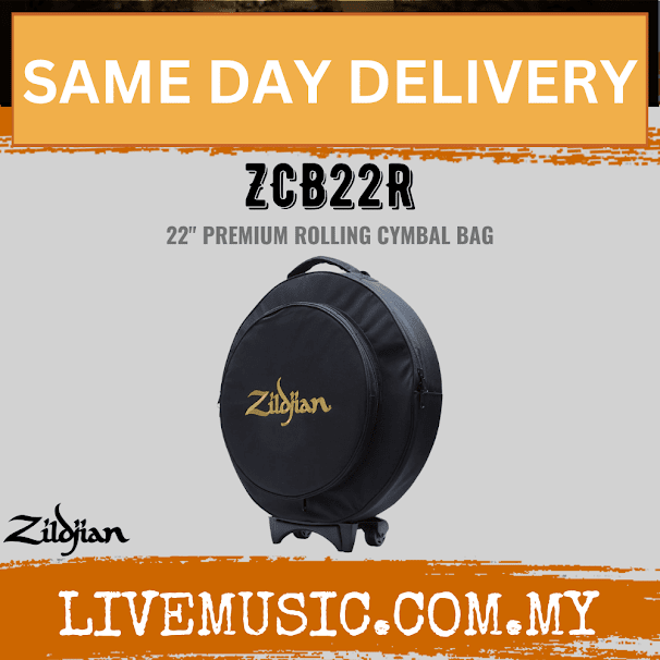 Zildjian ZCB22R 22″ Premium Rolling Cymbal Bag (ZCB22 R/ ZCB22-R)