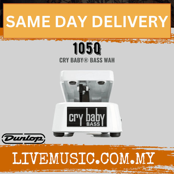 Jim Dunlop 105Q Cry Baby Bass Wah Pedal - White (105-Q / 105 Q)