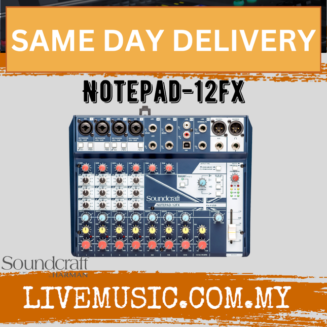 Soundcraft Notepad-12FX Mixer with Effects and USB ( Notepad12FX / Notepad 12FX )