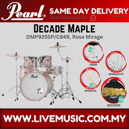 Pearl Decade Maple DMP925SP/C 5-Piece Drum Set with KDZ141620 Cymbals Set and Hardware