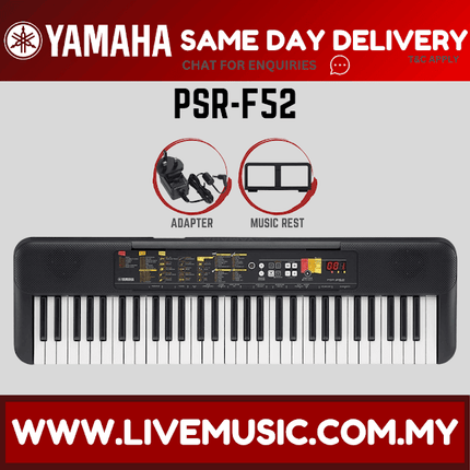 Yamaha PSR-F52 61 Keys Portable Keyboard Electronic Piano with Bench & Accessories ( PSRF52 / PSR F52 )