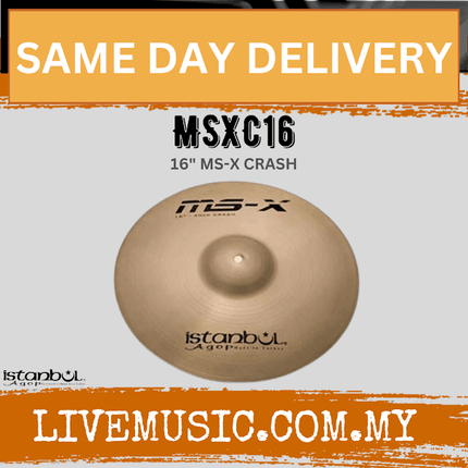 Istanbul Agop Cymbals MSXC16 16" MS-X Crash MSX ( MSXC-16 / MSXC 16 )