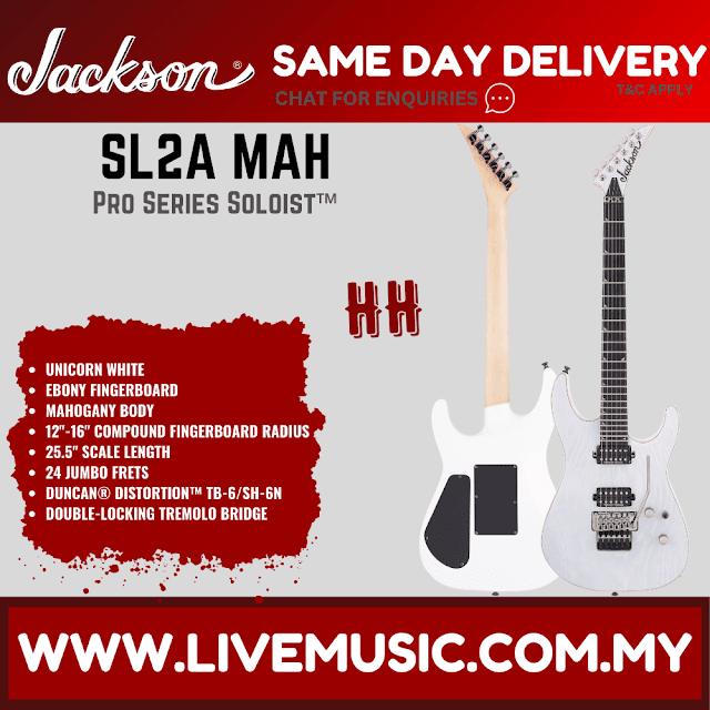 Jackson SL2A MAH Pro Series Soloist Electric Guitar - Unicorn White (SL2-A/SL2 A)